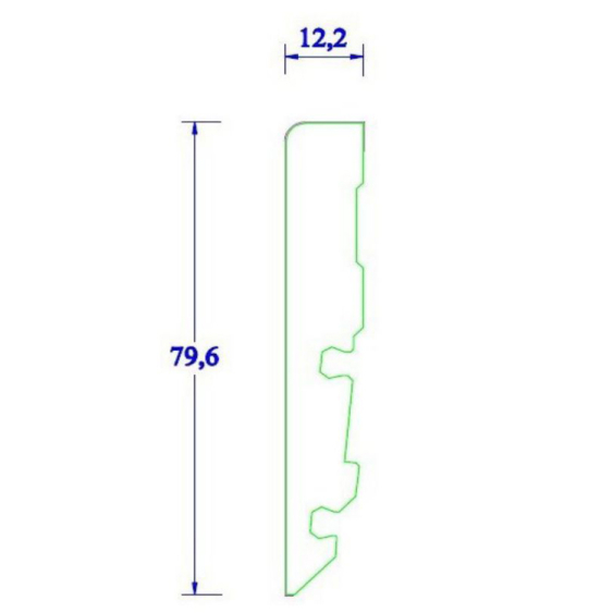 Plinthe pour stratifié firstline 8 - 2400x12x80 mm