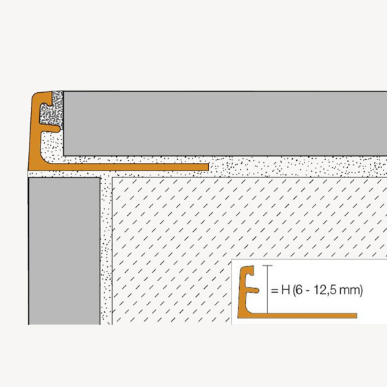 Profilé mur aluminium chromé brillant A ACG - 2,5 m