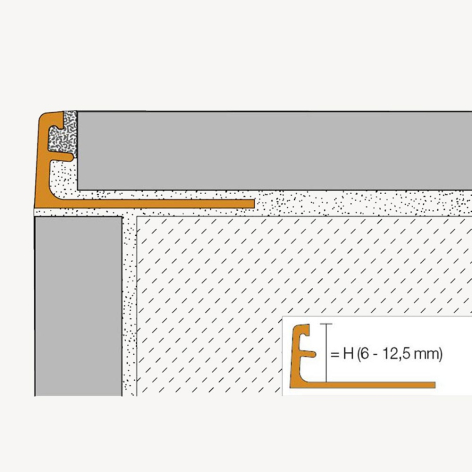 Profilé mur aluminium graphite brossé A AGRB - 2,5 m