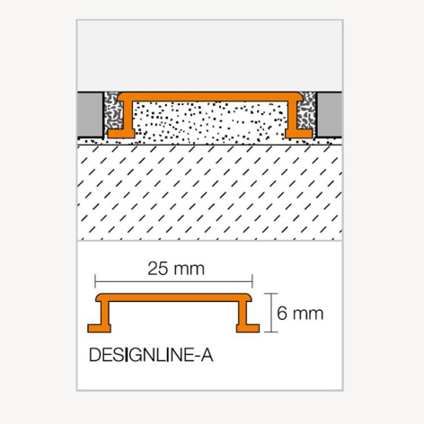 Listel mur aluminium brossé DL 625 ACGB - 2,5m