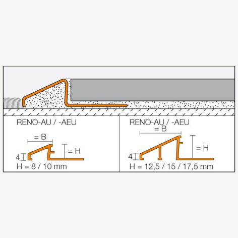 Profilé de transition aluminium naturel AEU - 1 m