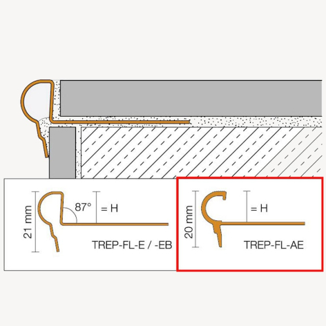 Profilé escaliers aluminium naturel FL 110 AE - 2,5 m