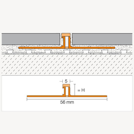 Profilé de fractionnement PVC/CPE BWS G - 2,5 m