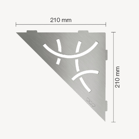 Tablette d'angle à incruster acier inoxydable SE S1 D6 EB - 210x210 mm