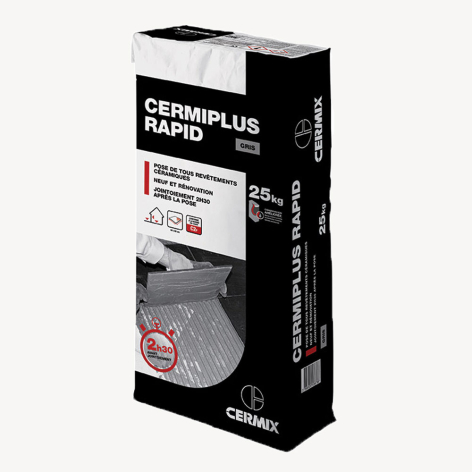 Mortier colle Cermiplus Rapid - 25 kg