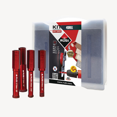 Kit trépans diamantés Drygres 4Drill perçage à sec